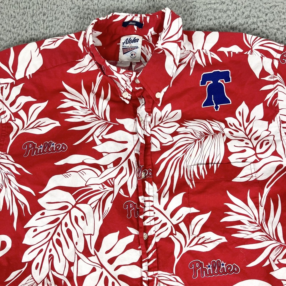 Philadelphia Phillies Shirt Mens XL Red‎ MLB Baseball Reyn Spooner Hawaiian